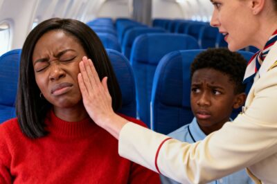 Comissária de bordo dá um tapa em mãe negra — e depois congela quando o marido dela, CEO, embarca no avião.
