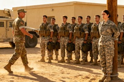 Soldados amarraram uma soldado silenciosa a um poste do lado de fora — momentos depois, um general da Força Delta apareceu.