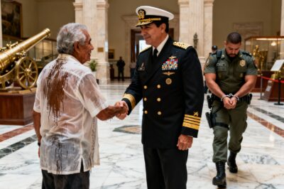 Le Tiró Agua a un “Vagabundo” en el Museo, Pero Cuando el Almirante Llegó y se Cuadró Ante Él, el Sargento Deseó Que la Tierra se lo Tragara.