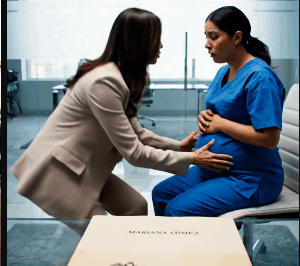 Tenía 7 meses de embarazo y limpiaba baños ajenos. Cuando la dueña millonaria me llamó a su oficina, pensé que era mi fin. Lo que hizo de rodillas me dejó muda.