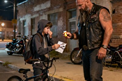 12-Year-Old Boy Rides His Bike to a Biker Clubhouse on Maple Avenue at Midnight Holding an Empty Pill Bottle and Begs the scariest Man There to Save His Father with Five Heartbreaking Words: “Please Keep My Dad Awake.”