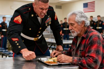 In a mess hall of 300 Marines, a sergeant humiliated the silent janitor, snatching his old lighter. He read the single name engraved on it, and the room went still, just before the Commandant himself arrived to settle a debt from fifty years ago.