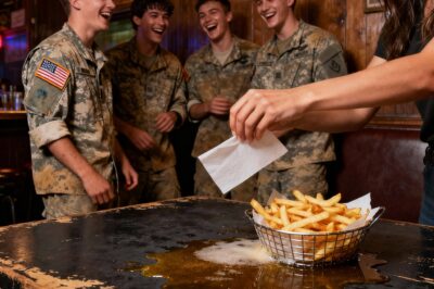 In a quiet corner bar, a spilled beer just became a test they have no idea they’re failing.