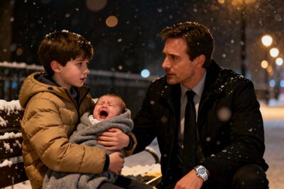 “Senhor, minha irmãzinha está congelando…” disse o menino — o CEO os envolveu em seu casaco e os levou para casa…