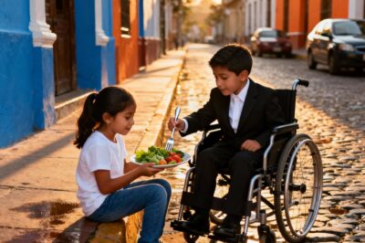 Uma mendiga divide sua comida com um menino em uma cadeira de rodas, e um milionário vê a cena… O que acontece a seguir vai te deixar sem palavras.