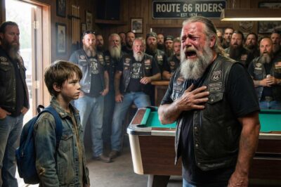 The moment the clubhouse fell silent, I knew my life would never be the same. I stood there, an 11-year-old boy with a black eye, looking into the faces of men the world told me to fear. My heart was pounding against my ribs like a trapped bird. I didn’t have a plan, only a desperate hope that the rumors were true—that these men didn’t bow to anyone. I took a breath, my voice trembling as I asked the question that changed everything.