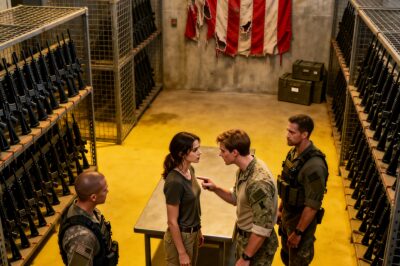 They Thought She Was Just A Weak Librarian Hiding In The Armory, But When Four Arrogant Recruits Cornered Her In The Dark To Teach Her A Lesson, They Triggered A Sleeping Beast. She Warned Them To Walk Away, But They Laughed. Seconds Later, The Base Commander Was Watching Footage Of A Decorated Navy SEAL Dismantling An Entire Squad Without Breaking A Sweat. Discover The Shocking Truth About The Quiet Woman With The Scar Who Taught The ‘Bravo Pack’ The Hardest Lesson Of Their Lives: Never Judge A Book By Its Cover, Especially When That Book Is Written In Blood.