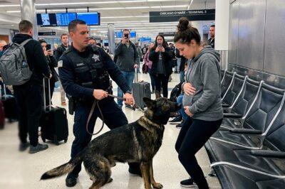 My K-9 Partner Went Rogue at Chicago O’Hare and I Almost Pulled Him Back Until I Saw the Pregnant Woman Trembling in Fear and Realized He Wasn’t Attacking Her, He Was Trying to Warn Us Before She Died.