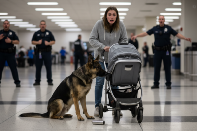 SHOCK at O’Hare Airport: The Police Dog Refused to Let My Baby Pass Until He Found THIS Hidden Under the Blanket…