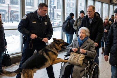 The air in Portland Central Station was freezing, but the sweat on my palms was warm. Atlas, my German Shepherd, had never steered me wrong, not in the deserts of Kandahar and certainly not here at home. But as he lunged toward that frail, elderly woman in the wheelchair, I felt a knot of pure terror tighten in my chest. He wasn’t acting aggressive; he was acting desperate. People were screaming, pulling their children away, and all I could see was the sheer, paralyzing fear in that woman’s eyes as she clutched her tattered canvas bag like a shield.
