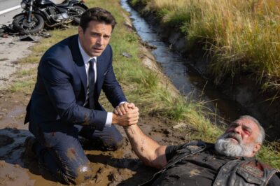 The Decision That Cost Me Everything I was exactly 12 minutes away from the interview that would save my family from homelessness. After 11 months of unemployment and a stack of “Final Notice” bills, this six-figure architecture position was my last lifeline. Then I saw him—a man collapsed in a ditch next to a smoking motorcycle on Highway 41. I had to choose: my future, or his life. I pulled over, my hands shaking on the wheel. Twenty minutes later, my phone lit up with a message: “Position filled. Thanks anyway.” I sat in the mud, ruined suit and all, watching the man struggle to breathe, knowing I had just lost our house.