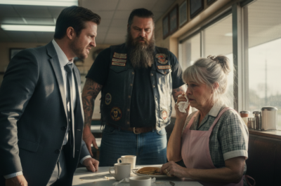Heartbreaking scene in a Nashville diner: An arrogant millionaire throws scalding hot coffee on an elderly waitress’s face, thinking his wealth makes him untouchable, but he never expected 10 terrifying bikers in the back booth to stand up!