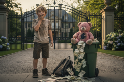 Starving in New York City, a homeless boy dug through trash to save his dying mom, but found a teddy bear stuffed with $50,000 and a secret note that would shake a billionaire’s legacy!