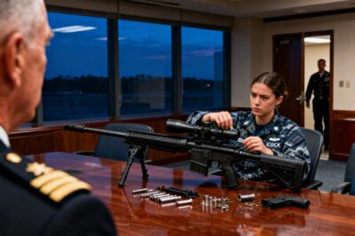 They told her she was just an analyst. They said a female intelligence officer had no business stripping a .50 caliber rifle in a JSOC conference room at 4 AM. They said her record-breaking shot in Syria was a statistical fluke that couldn’t be repeated. They were wrong. When a nuclear exchange is seconds away in East Africa, and the only solution is a 2,800-meter shot through a blinding sandstorm, the Navy doesn’t call a computer. They call the daughter of a legend. This isn’t just a war story; it is a testament to the “Old Ways”—to the instinct that beats the algorithm, and the daughter who had to prove that impossible is just a word used by people who never learned to do the math. Meet Lieutenant Caitlyn Reeves. She doesn’t miss.
