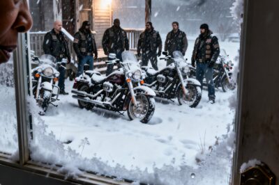 She Was Terrified When 9 Huge Bikers Appeared On Her Porch In A Deadly Blizzard, But When She Opened The Door To Save Them From Freezing, She Had No Idea They Were Secretly Military Heroes Who Would Return The Favor By Transforming Her Crumbling House And Protecting Her Forever.