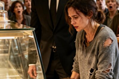 “Do You Have Any Expired Cake?” She Whispered, Hiding Her Daughter’s Worn Shoes. She Didn’t Know The City’s Most Feared Mafia Boss Was Sitting Right Behind Her—And What He Did Next Left The Whole Bakery in Tears.