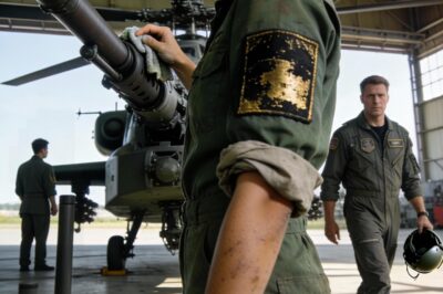 I Spent Six Months as an Invisible Janitor Cleaning an Apache Helicopter. Then a Pilot Saw the Patch I Forgot to Hide, and the Entire Base Froze.