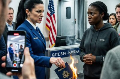 An arrogant airline agent publicly burns a Black woman’s passport, calling it “ghetto trash.” As her bosses praise her for stopping the “fraud”—all on a viral live stream—they don’t realize their victim is a federal inspector calmly letting them incriminate themselves. The agent’s smirk vanishes as the inspector reveals her badge, leading to her immediate arrest and a multi-million dollar federal takedown that brings the entire airline to its knees.