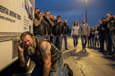 I stood there in the flickering light of the neon “Rest Area” sign, my hands shaking in a way they haven’t since the war. Every instinct I’ve honed over twenty years told me to walk away, to mind my own business, and to keep riding until the Texas border was a memory. But then the sound came again—a hollow, desperate rhythmic thud from inside that white and blue truck. It wasn’t a mechanical failure or shifting cargo. It was the sound of someone who knew they were running out of time, and it’s a sound that will haunt my dreams until the day I die.