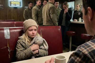 The diner went deathly quiet the second that book hit the floor. I watched the trucker in the corner suddenly become very interested in his eggs, and the older couple at the window looked anywhere but the counter. It’s that heavy, suffocating silence that happens when everyone knows something is wrong, but everyone is too afraid to be the one to speak up. I felt that old, cold familiar weight settling in my chest—the kind I promised I’d never carry again for the sake of my daughter.