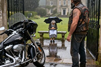 A Resilient Heart Amidst the Cold Rain: The Quiet Defiance of Eleanor and the Biker’s Unexpected Grace