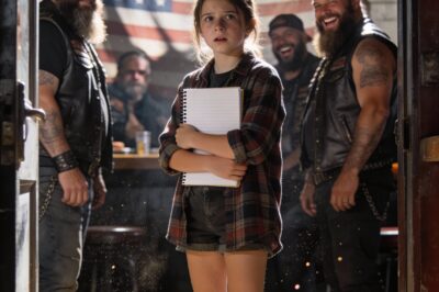 They Laughed When a “Little Girl” Walked Into Their Biker Bar, Mocking My Notebook and My Sneakers. They Thought I Was Lost, A Joke, A “Tourist” In Their Gritty World. But When The Door Opened Again And A Living Legend Walked In, The Laughter Died In Their Throats—Because He Wasn’t Just A Biker. He Was My Father, And I Was Wearing His Legacy.