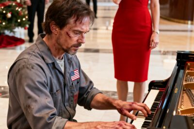 He Was Just a Janitor Fixing My Heating Vent, or So I Thought. Then He Sat at the Company Grand Piano on Christmas Eve, and within Three Notes, My Entire Corporate Empire Crumbled. The Melody He Played Was a Secret I Had Buried in a Grave Sixteen Years Ago—a Love Song Written by a Dead Man that No Living Soul Should Have Known. I Froze, My Heart Stopping in My Chest, as the Ghost of My First Love Stood Resurrected in Dirty Work Boots.