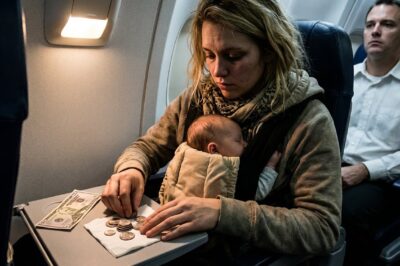 Single Mom Counts Pennies For Baby Formula On A Flight To Seattle—Then The CEO Next To Her Drops A Napkin That Changes Everything.