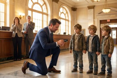 Three tired children walked into my bank to “check their balance”—I tried to give them $20 for lunch, but then the oldest boy opened a rusty box and silenced the whole room.