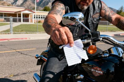 The heavy chrome of a silent promise waits at the curb while an eight-year-old’s secret note forces a jagged-scarred enforcer to confront the shadows of his own past to save a soul he’s never met.