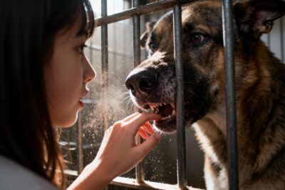 The Shelter Planned To Euthanize Him On Friday. He Was The Most Vicious Dog They Had Ever Seen. Then A Blind Girl Walked Up To His Cage And Did The Unthinkable.