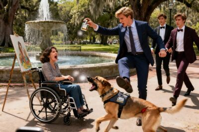 😭 In a Savannah, Georgia park, rich bullies trapped a disabled woman, kicking her service dog for fun. They laughed, thinking they were invincible—until a vacationing Navy SEAL decided to deliver a dose of brutal, unforgettable justice.