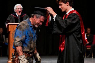 My stepfather was a construction worker for 25 years and raised me to get my PhD. Then the teacher was stunned to see him at the graduation ceremony…