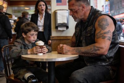 HEART-STOPPING JUSTICE: When a Battered Boy Begged for Help in a Crowded NYC Cafe, Everyone Looked Away—Until a “Monster” From the Streets Revealed the Terrifying Truth Hidden Beneath a Designer Polo Shirt!