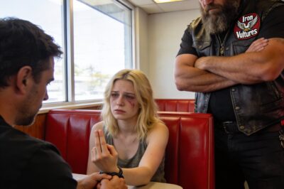 A Terrified Widow Raised Her Hand in a Roadside Diner, the “Outlaws” at the Bar Proved That Heroes Don’t Always Wear Badges.