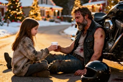 Poor 8-Year-Old Girl in California Saves a Dying Biker on a Lonely Road Against Her Mom’s Rules, and the Next Morning 89 Motorcycles Surround Her House!