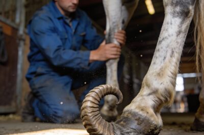 We found him hidden in a barn in Belgium, unable to move because his neglected hooves weighed more than his legs, but the look in his eyes broke us more than his physical pain