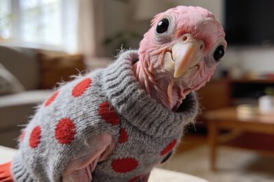 She was left behind because she lost her feathers from stress. Shivering and naked, she thought her life was over until she felt a warm hand.