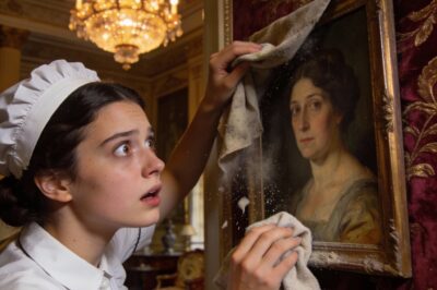I was cleaning inside the mansion of the wealthiest man in America when I uncovered a painting no one was allowed to touch. When I removed the cloth, I froze.