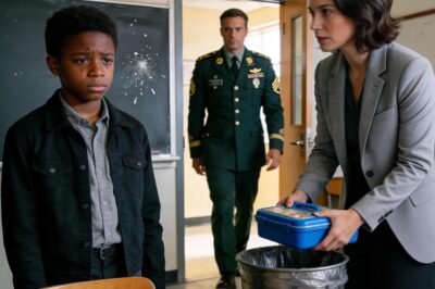 The teacher threw away a Black student’s lunch — Until his father walked in wearing a military uniform….