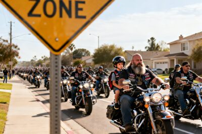An 8-Year-Old Orphan In Texas Was Humiliated By His Teacher For Staring Out The Window Waiting For Family, Until The Ground Shook With The Roar Of 50 Harleys Coming To Prove That He Was The Most Protected Kid In Town.