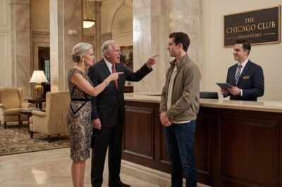 “GET US THE OWNER RIGHT NOW!” MY DAD YELLED, HIS VOICE ECHOING ACROSS THE MARBLE LOBBY OF THE MOST EXCLUSIVE COUNTRY CLUB IN CHICAGO. “HE DOESN’T BELONG HERE,” MY MOM SNAPPED, POINTING AT ME LIKE I WAS SCUM ON HER EXPENSIVE SHOES. I STAYED SILENT AS THE MANAGER SMILED AND TURNED TO ME.