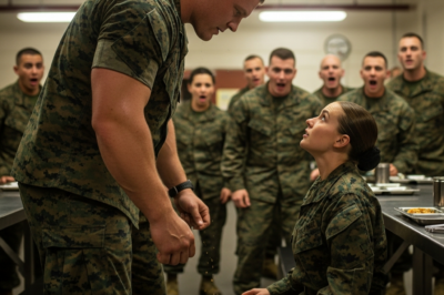 HE SPILLED HER FOOD TO MAKE HIS FRIENDS LAUGH, UNAWARE THAT THE “TINY” FEMALE MARINE WAS A LETHAL SECRET OPERATIVE WHO COULD END HIM IN 3 SECONDS.