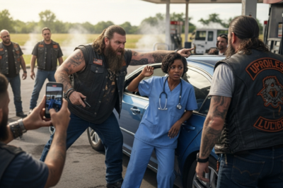 A hardworking nurse just wanted gas on Highway 23 in Iron County, but she was trapped by a hateful gang until a mysterious biker risked it all to save her! See the shocking moment justice arrived!