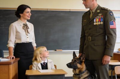 My German Shepherd, Rex, survived two tours in Afghanistan with me. He’s seen things no dog should see, and he’s never growled without a reason. So, when the hair on his back stood up the moment we walked into the “best” classroom in Silver Creek, my stomach dropped. The teacher, Miss Hail, smiled like an angel, but Rex bared his teeth. I pulled him back, apologizing, thinking he was just protective. I should have trusted him. I should have listened. Because what was happening behind those closed doors wasn’t education—it was a nightmare disguised as a lesson.