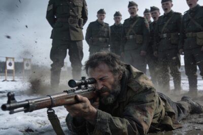 He dangled that foreign rifle in front of me like it was a toy, laughing for his troops. He saw a dirty jacket and a homeless old man he could humiliate for sport. He didn’t see the tattoo on my forearm covered by dirt, or the memories that keep me awake shivering every night. He challenged me to an impossible shot at 800 meters in a freezing crosswind, thinking I’d crawl away in shame. He had no idea that rifle felt more familiar in my hands than anything else in this world.