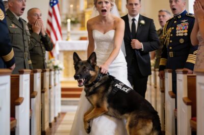 “He’s ruining everything!” my fiancé’s brother shouted, his face pale and sweaty. My K-9 partner, Shadow, wasn’t just barking; he was issuing a lethal warning. He stood between me and the altar, teeth bared, refusing to let me take another step toward the man I loved. I thought my dog had snapped. I was wrong.