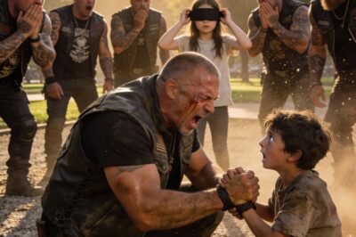 “Get your hands off her.” That was my first instinct. I’m a big guy, a biker, and I’ve spent my life protecting what’s mine. When a dirty, barefoot kid walked up to my blind daughter in the park and reached for her face, I saw red. I didn’t care that he was just a child; I cared that my little girl was vulnerable. But then he looked me dead in the eye. He didn’t ask for money. He didn’t ask for food. He pointed at her eye and said five words that froze the blood in my veins.