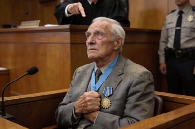 I was just there to contest a speeding ticket. I didn’t expect to witness a national tragedy unfold in real-time. The air in the courtroom was stale, smelling of floor wax and boredom, until he walked in. An old man, shaking slightly, wearing a suit that had seen better decades. But it wasn’t his suit that caught everyone’s eye; it was the light blue ribbon around his neck. When the judge looked down from his high perch, sneering at that piece of silk like it was trash, I felt my stomach drop. The silence that followed wasn’t peaceful; it was the kind of silence that happens right before a bomb goes off.
