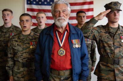 The drill sergeant’s boots were polished like mirrors, his uniform spotless. He looked at my old, torn denim jacket with pure disgust. “Look at this mess,” he laughed to his young recruits, flicking the ragged hole near my shoulder. “This is what happens when you give up. Your generation just walked away.” I stood frozen, unable to tell him that the hole was the only reason I was still breathing.